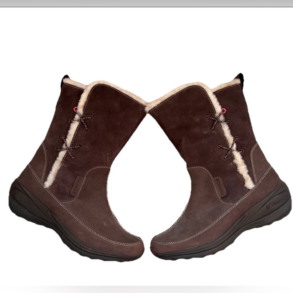 Columbia Dark Brown Winter Boots with Cream Lining